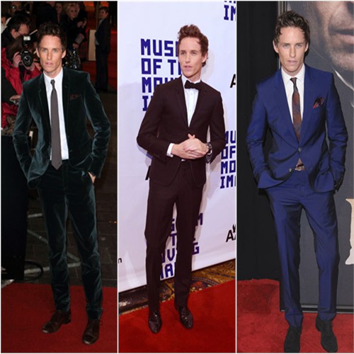 Eddie Redmayne in Burberry Prorsum, Thom Browne, and Alexander McQueen