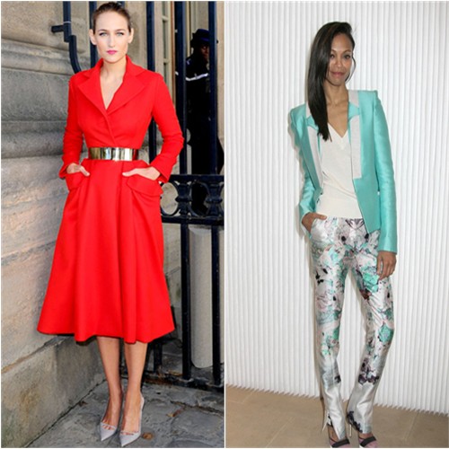 Leelee Sobieski in Christian Dior and Zoe Saldana in Prabal Gurung