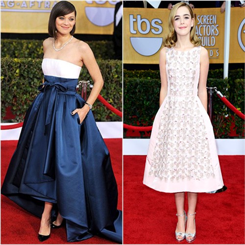Marion's gown by Christian Dior; Kiernan's dress and shoes by Oscar de la Renta