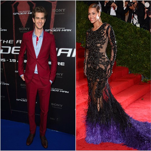 Andrew's suit by Balenciaga; Beyonce's gown by Givenchy