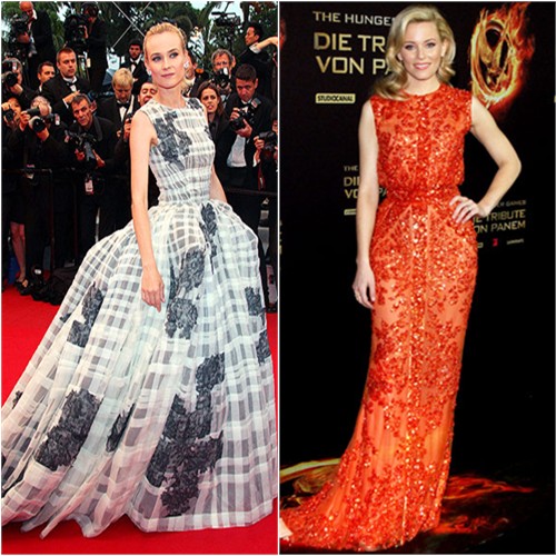 Diane's gown by Christian Dior; Elizabeth's gown by Elie Saab