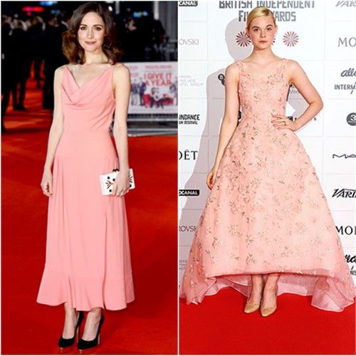 Rose's gown by Balenciaga, purse by Thale Blanc, shoes by Charlotte Olympia; Elle's gown and shoes by Oscar de la Renta