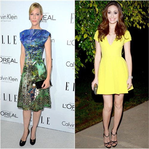 Cate's dress by Proenza Schouler, purse and shoes by Roger Vivier