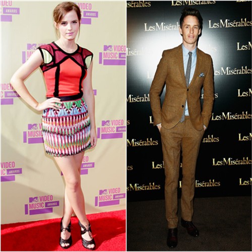 Emma's dress by Peter Pilotto, shoes by Tom Ford; Eddie's suit by Topman