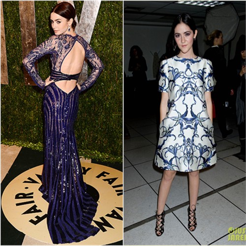 Lily's gown by Zuhair Murad; Isabelle's dress by Prabal Gurung