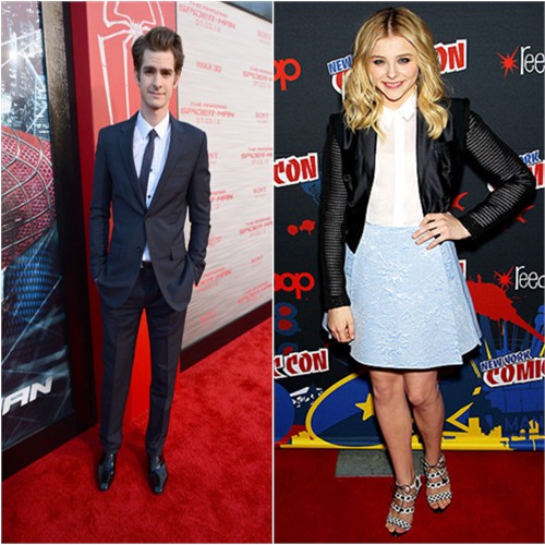 Andrew's suit by Balenciaga, Chloë's jacket, top, and skirt by Antonio Berardi, shoes by Sophia Webster