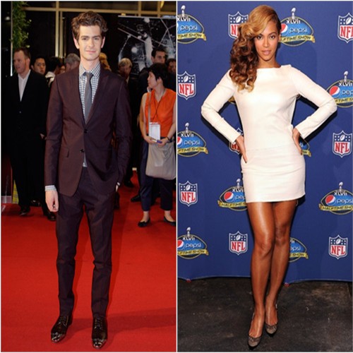 Andrew's suit by Burberry; Beyonce's dress by Olcay Gulsen, shoes by Jimmy Choo