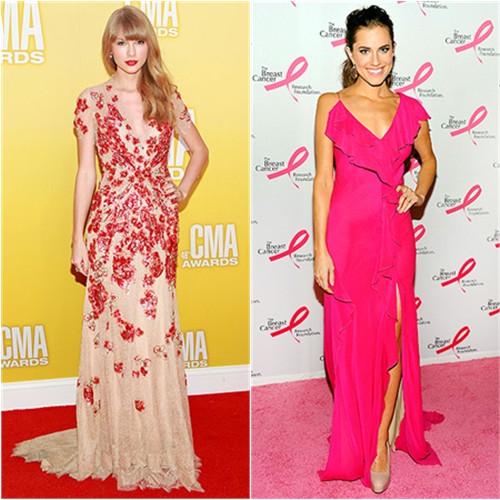 Taylor's gown by Jenny Packham; Allison's gown by Donna Karan
