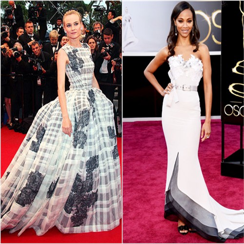 Diane's gown by Christian Dior; Zoe's gown by Alexis Mabille, shoes by Roger Vivier