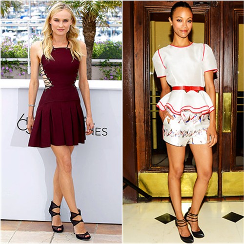 Diane's dress by Versus, shoes by Jimmy Choo; Zoe's top and shorts by Prabal Gurung, shoes by Nicholas Kirkwood