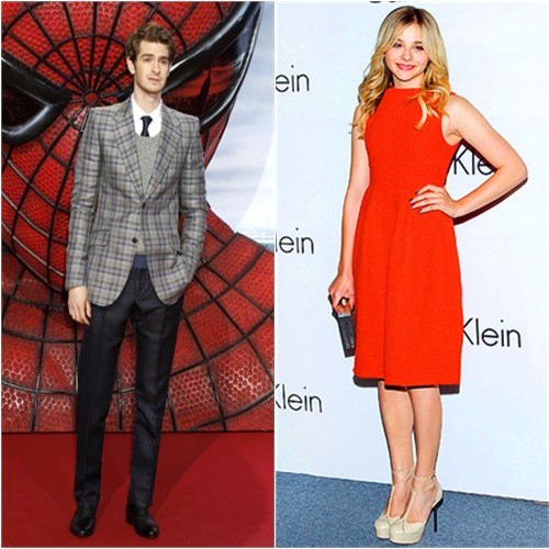 Andrew's jacket, sweater, and pants by Gucci; Chloë's dress and shoes by Calvin Klein