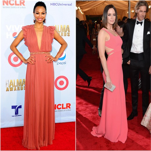 Zoe's gown by Gucci; Emily's gown by Calvin Klein