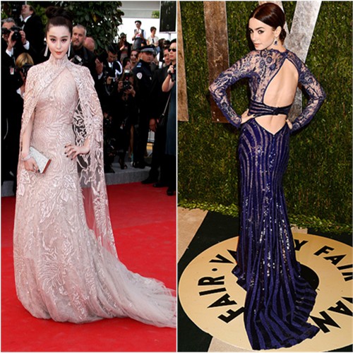 Fan's gown by Elie Saab, purse by Salvatore Ferragamo; Lily's gown by Zuhair Murad