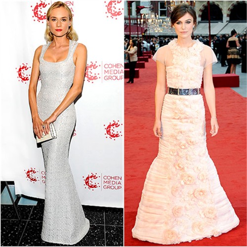 Diane's gown by Azzedine Alaa, Keira's gown by Chanel