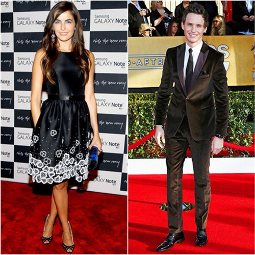 Camilla's dress by Jason Wu, purse by Jimmy Choo, shoes by Brian Atwood; Eddie's suit by Boss Black