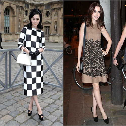 Fan and Lily's dresses and Fan's purse by Louis Vuitton