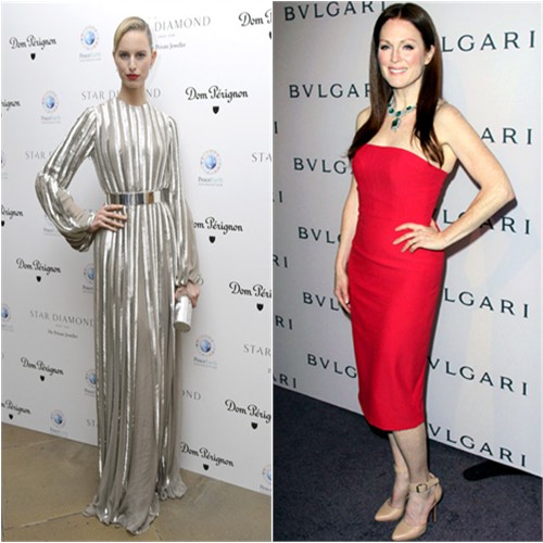 Karolina's gown by Nicholas Oakwell; Julianne's dress by Alexander McQueen