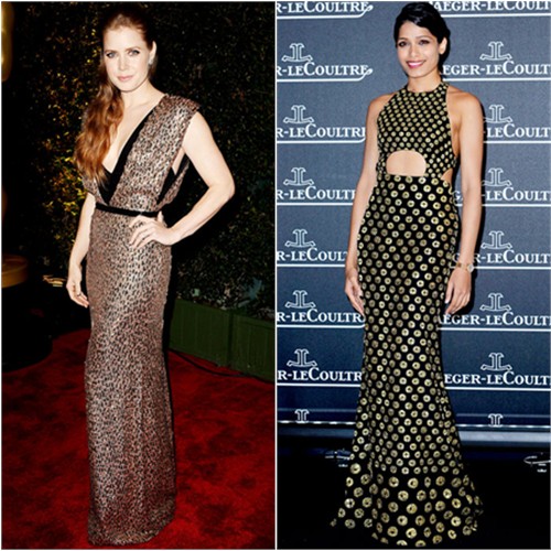 Amy's gown by Jenny Packham; Freida's gown by Alexander McQueen