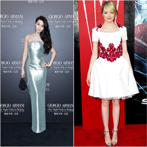 Fan's gown by Armani Priv; Emma's dress by Chanel, shoes by Christian Louboutin