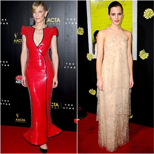 Cate's gown by Armani Priv; Emma's gown by Giorgio Armani