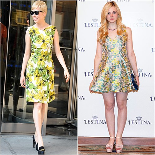 Michelle's dress by Jason Wu, sunglasses by Ray-Ban, shoes by Tabitha Simmons for Honor; Elle's dress by Opening Ceremony, shoes by Miu Miu