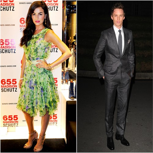 Camilla's dress by Oscar de la Renta; Eddie's suit by Tom Ford
