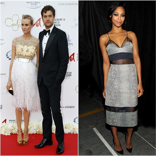 Diane's dress by Prabal Gurung, purse by Roger Vivier, shoes by Nicholas Kirkwood for Prabal Gurung; Zoe's dress by Preen