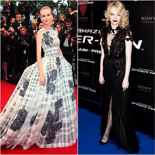 Diane's gown by Christian Dior; Emma's gown by Gucci, shoes by Christian Louboutin