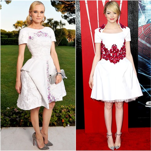 Diane and Emma's dresses by Chanel, shoes by Christian Louboutin