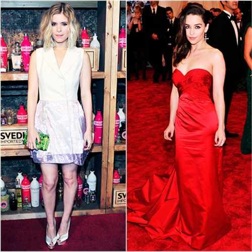 Kate's dress by Christian Dior; Emilia's gown by Ralph Lauren