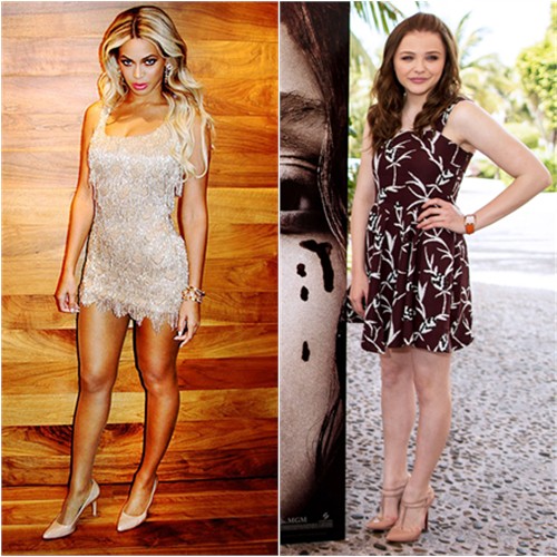 Beyoncé's dress by Randi Rahm; Chloë's dress by Marni, shoes by Christian Louboutin