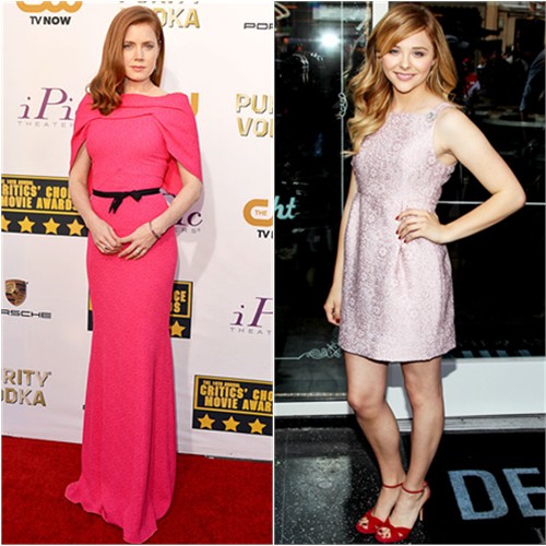 Amy's gown by Roland Mouret; Chloë's dress by Dolce & Gabbana, shoes by Jimmy Choo