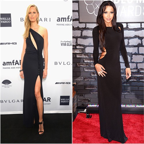 Karolina's gown by Armani, shoes by Jimmy Choo; Naya's gown by Paco Rabanne