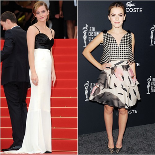 Emma's gown by Chanel; Kiernan's dress by Delpozo