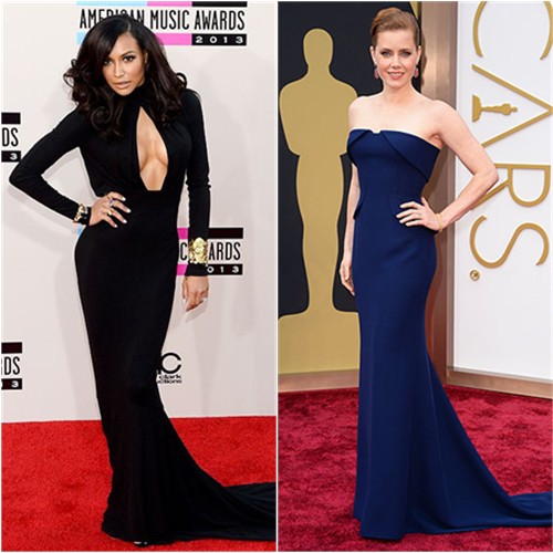 Naya's gown by Michael Kors; Amy's gown by Gucci