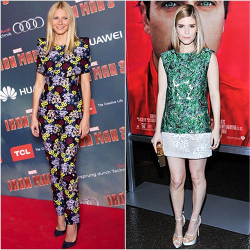 Gwyneth's top and pants by Erdem, shoes by Jimmy Choo; Kate's top and skirt by J. Mendel, shoes by Charlotte Olympia
