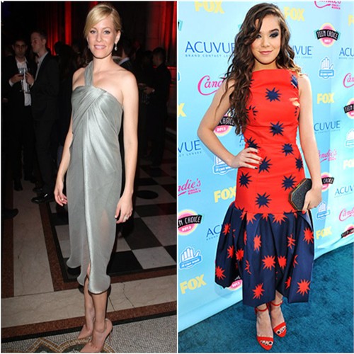 Elizabeth's dress by Jason Wu, shoes by Christian Louboutin; Hailee's dress by House of Holland, purse by Amanda Pearl, shoes by Oscar Tiye