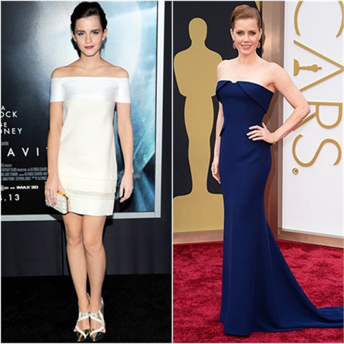 Emma's dress and shoes by J. Mendel; Amy's gown by Gucci