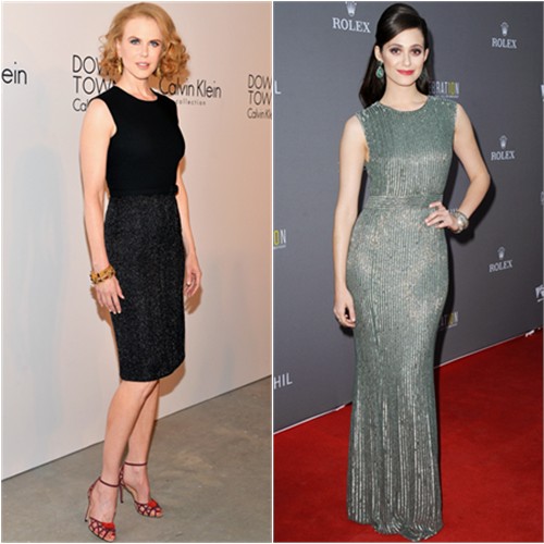 Nicole's dress by Calvin Klein; Emmy's gown by Jenny Packham