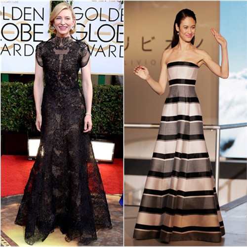 Cate's gown by Armani Privé; Olga's gown by Christian Dior