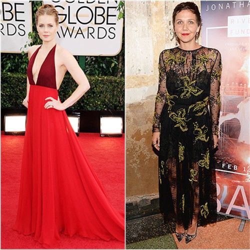 Amy's gown by Valentino; Maggie's dress by Prada, shoes by Manolo Blahnik