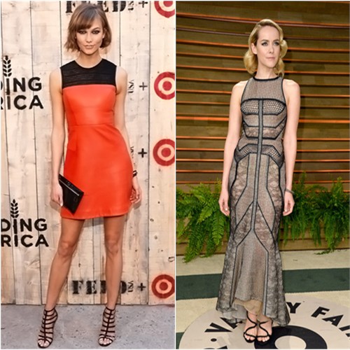 Karlie's dress by Jason Wu; Jena's dress by J. Mendel