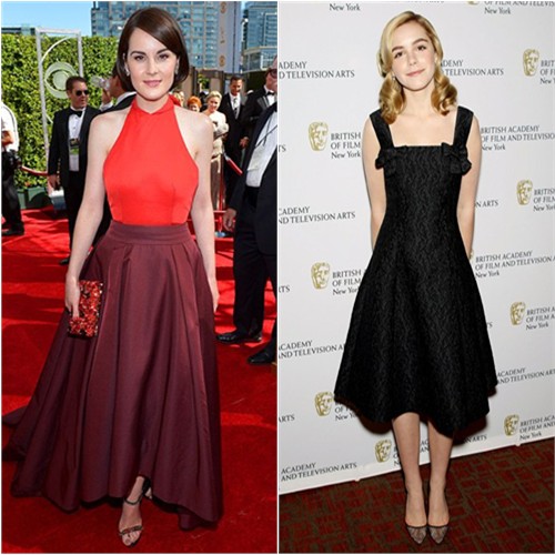 Michelle's gown, purse, and shoes by Prada; Kiernan's dress by Dolce & Gabbana, shoes by Christian Louboutin