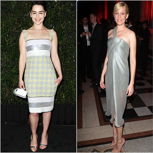 Emilia's dress and purse by Chanel, shoes by Christian Louboutin; Elizabeth's dress by Jason Wu, shoes by Christian Louboutin