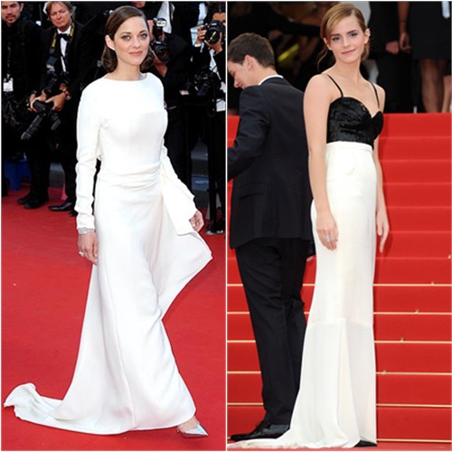 Marion's gown by Christian Dior; Emma's gown by Chanel
