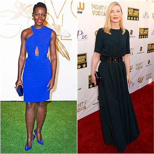 Lupita's dress by Stella McCartney, purse by Rauwolf, shoes by Christian Louboutin