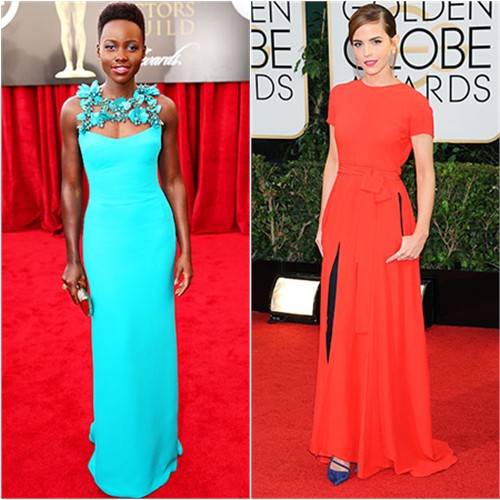 Lupita's gown by Gucci; Emma's gown by Christian Dior, shoes by Roger Vivier