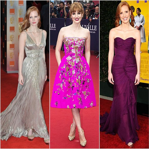 Jessica Chastain in Oscar de la Renta