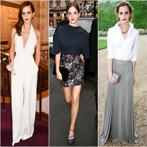 Emma Watson in Misha Nonoo, Christian Dior, and Ralph Lauren