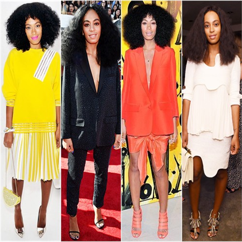 Solange Knowles in Christopher Kane, H&M, Acne, and Tata Naka